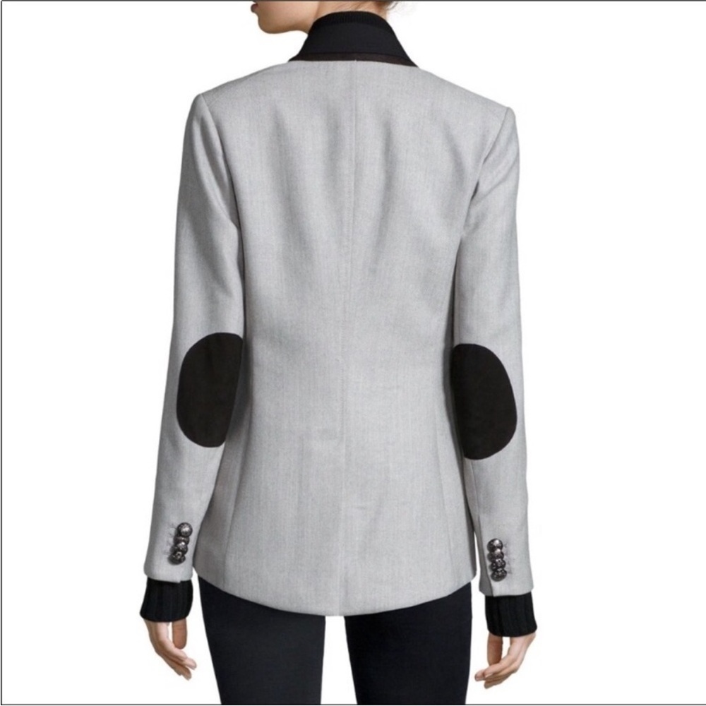 Veronica Beard Blazer Hudson Elbow Patch in Grey - Picture 2 of 8